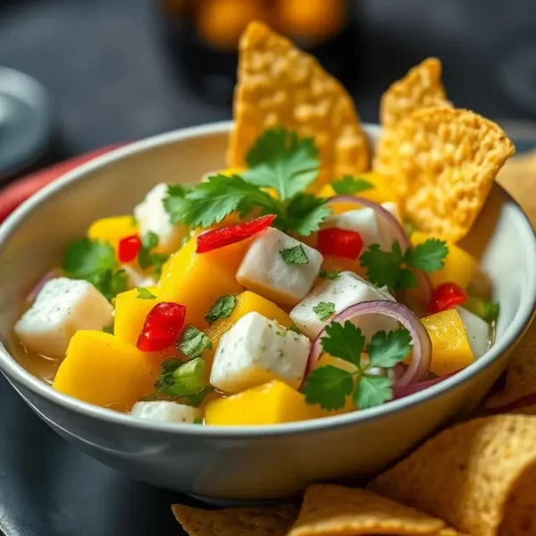 Receita de Ceviche de Peixe com Manga para a Páscoa
