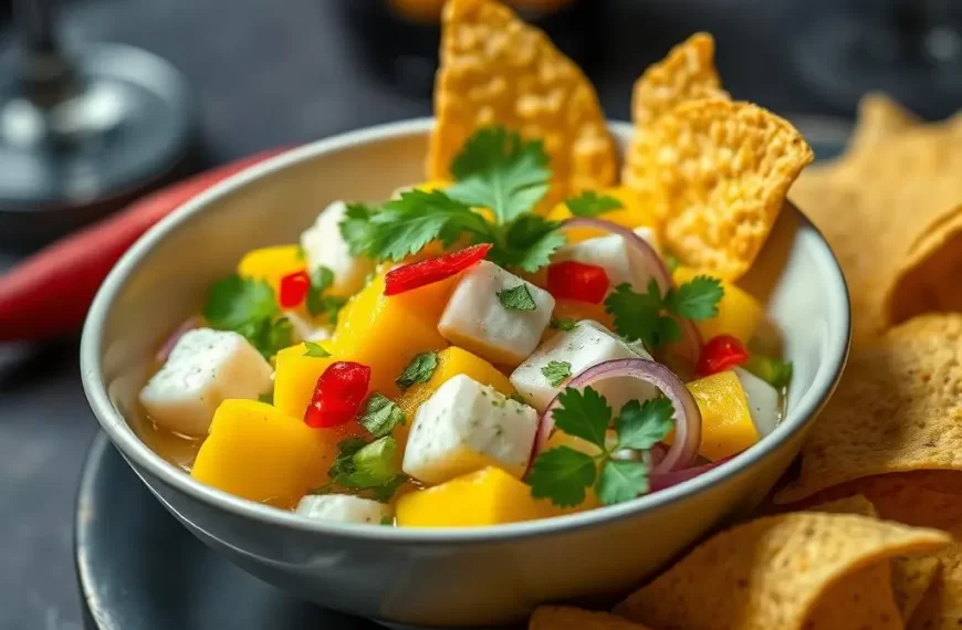 Receita de Ceviche de Peixe com Manga para a Páscoa