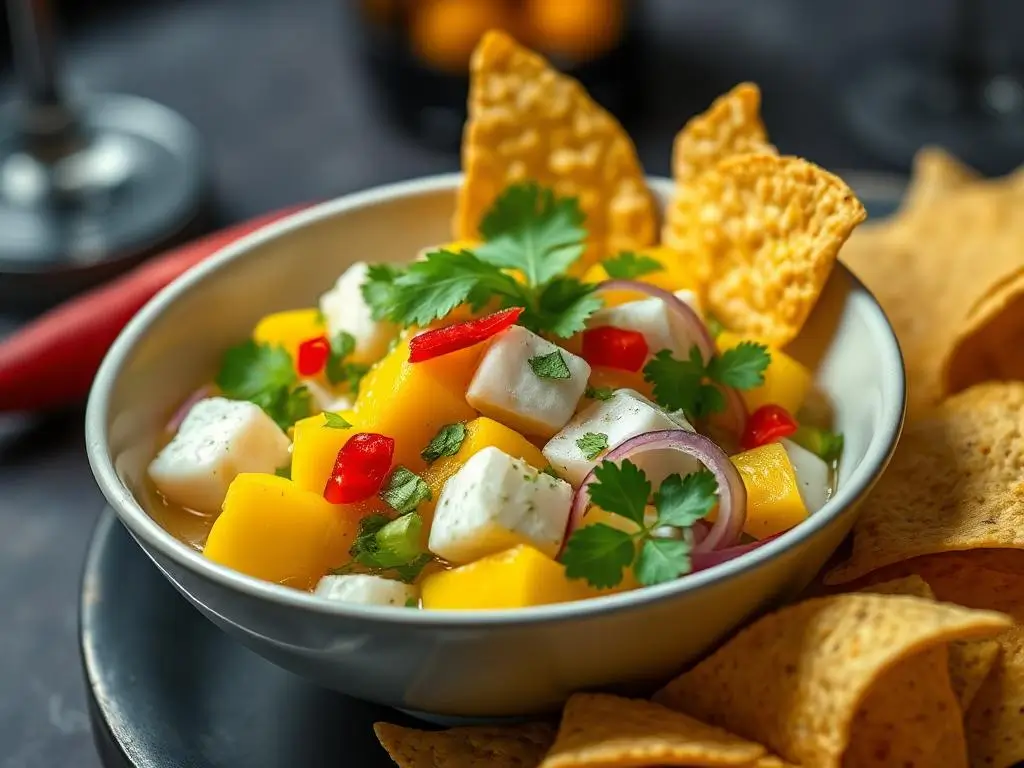 Receita de Ceviche de Peixe com Manga para a Páscoa